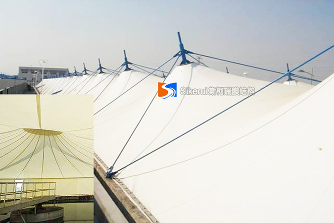 內(nei)矇某(mou)汚水(shui)池(chi)加蓋封(feng)閉膜結構項目